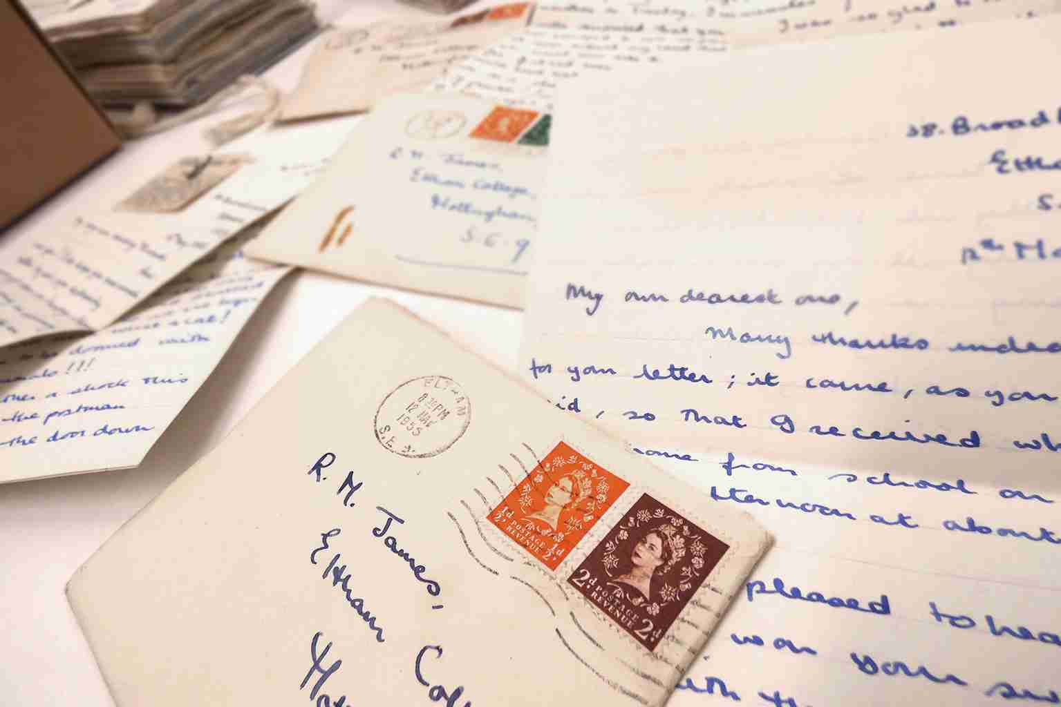 postage letters with old handwriting